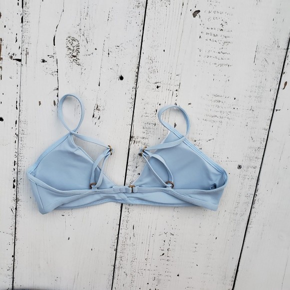 L* Space Light Blue Triangle Swimsuit Bikini Top Women's Size Small NEW - Picture 3 of 3